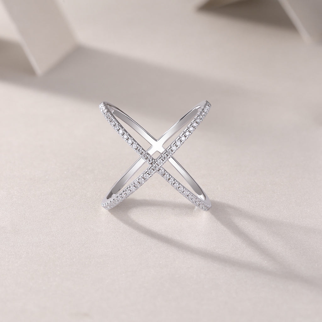 Axis Moissanite Band Ring in Sterling Silver