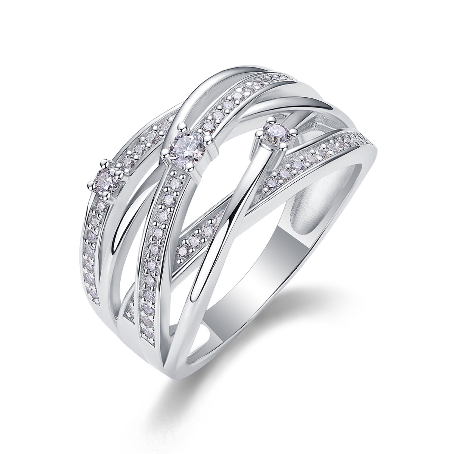 Radiate Moissanite Band Ring in Sterling Silver