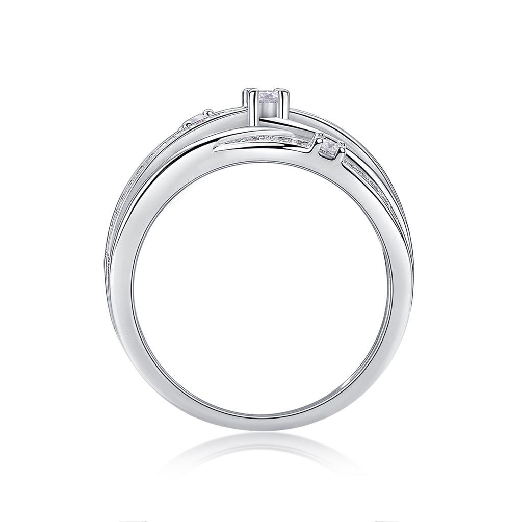 Radiate Moissanite Band Ring in Sterling Silver