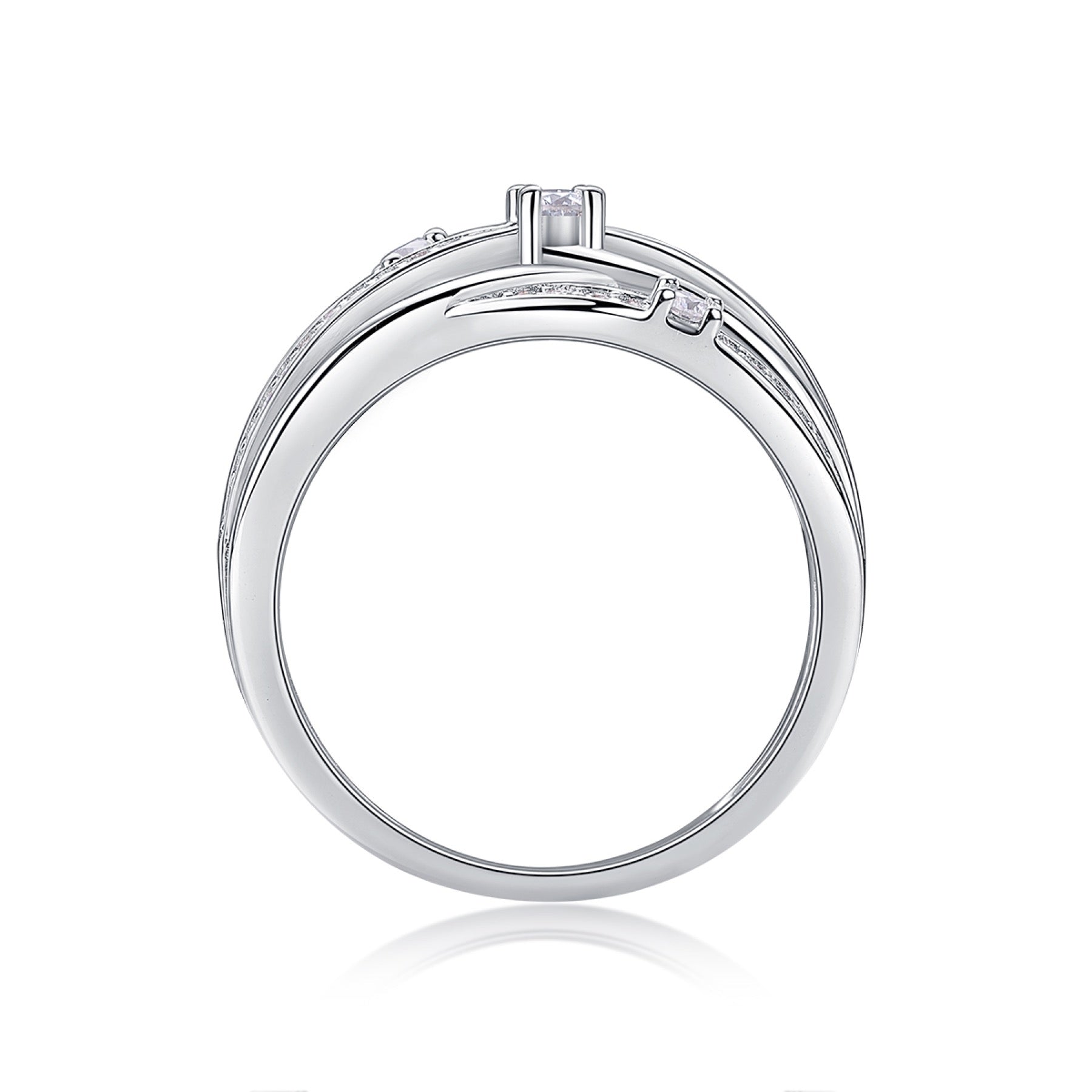 Radiate Moissanite Band Ring in Sterling Silver