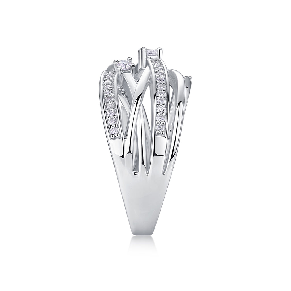 Radiate Moissanite Band Ring in Sterling Silver