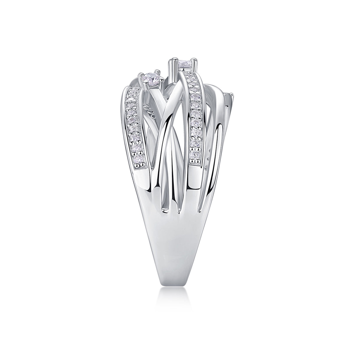 Radiate Moissanite Band Ring in Sterling Silver