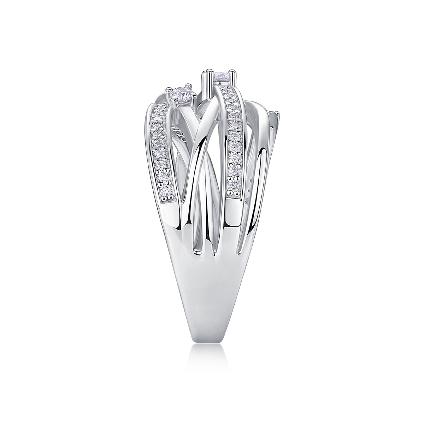 Radiate Moissanite Band Ring in Sterling Silver