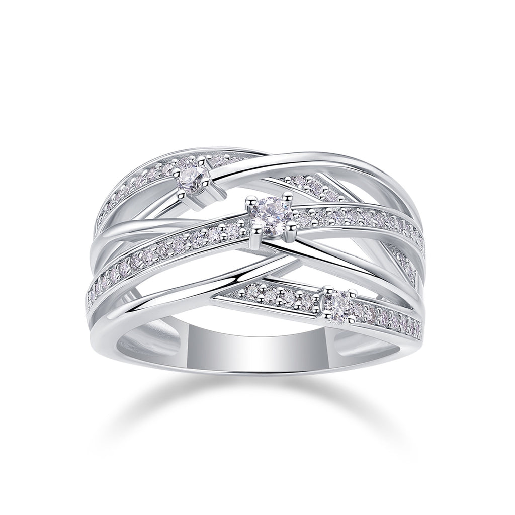 Radiate Moissanite Band Ring in Sterling Silver
