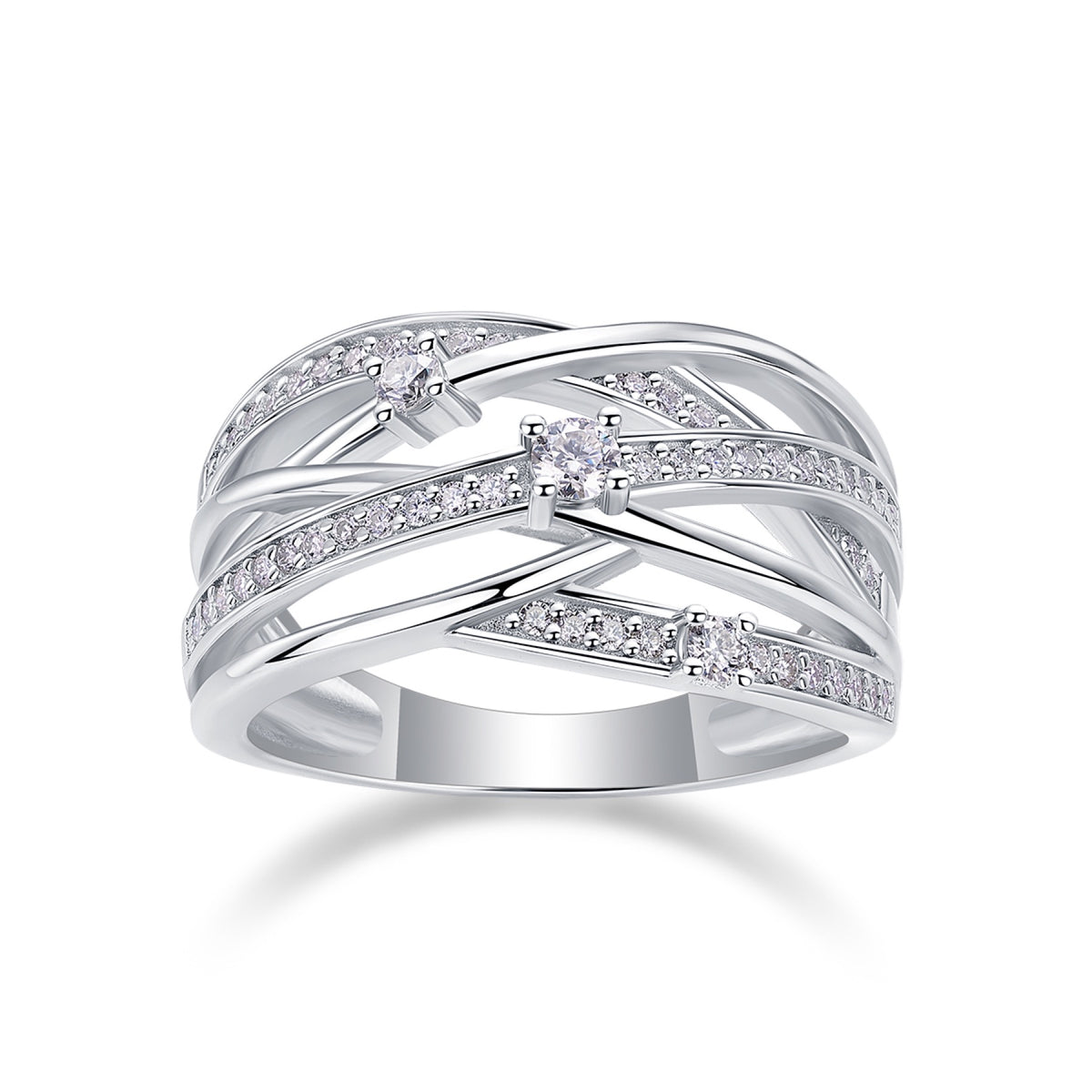 Radiate Moissanite Band Ring in Sterling Silver