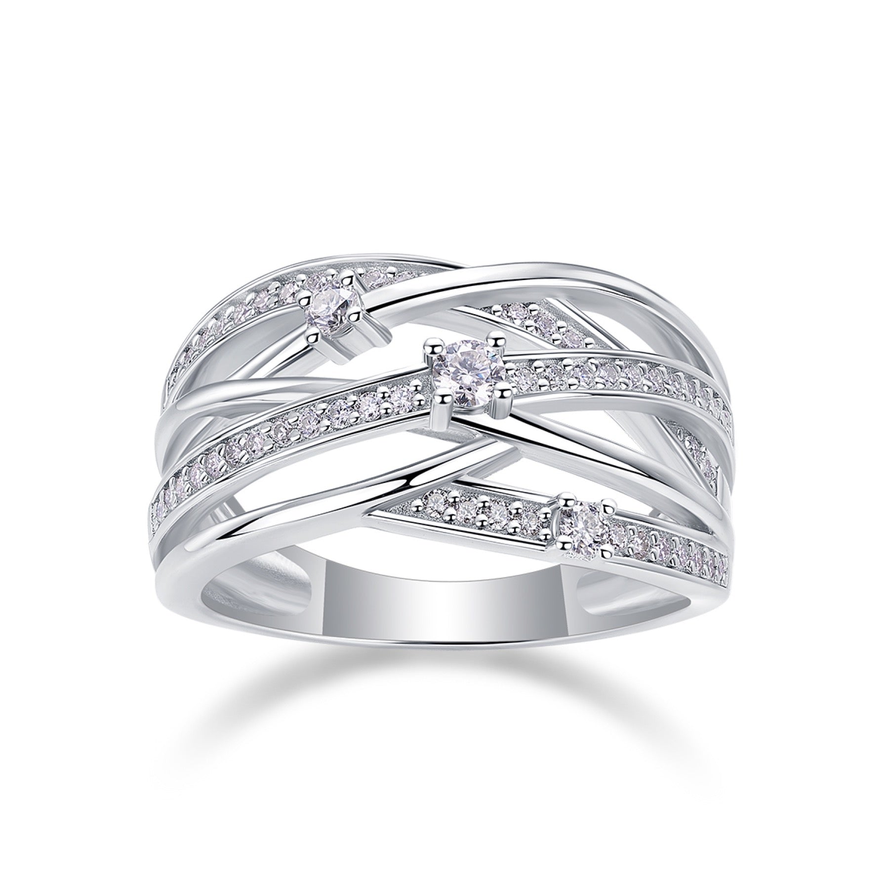 Radiate Moissanite Band Ring in Sterling Silver