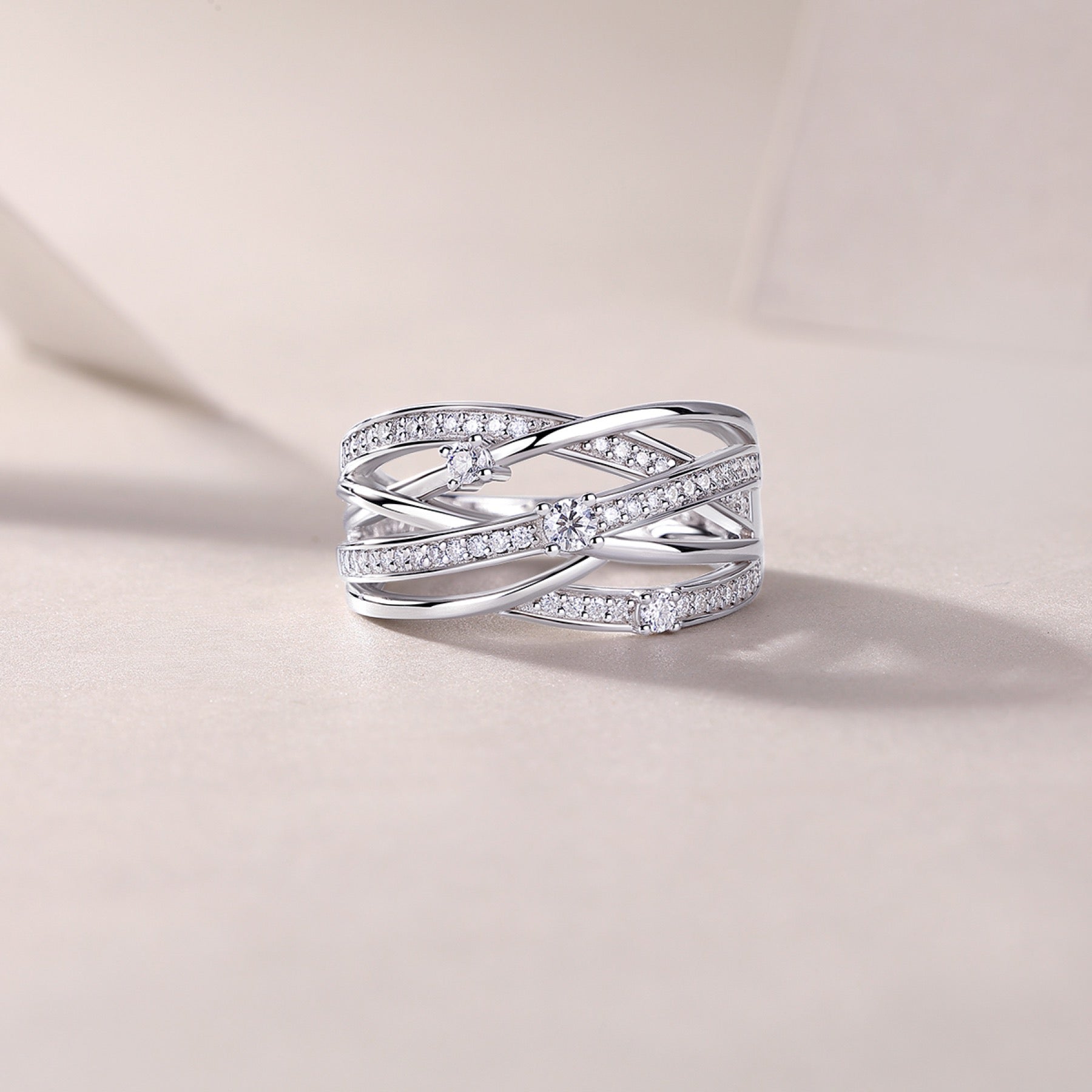 Radiate Moissanite Band Ring in Sterling Silver
