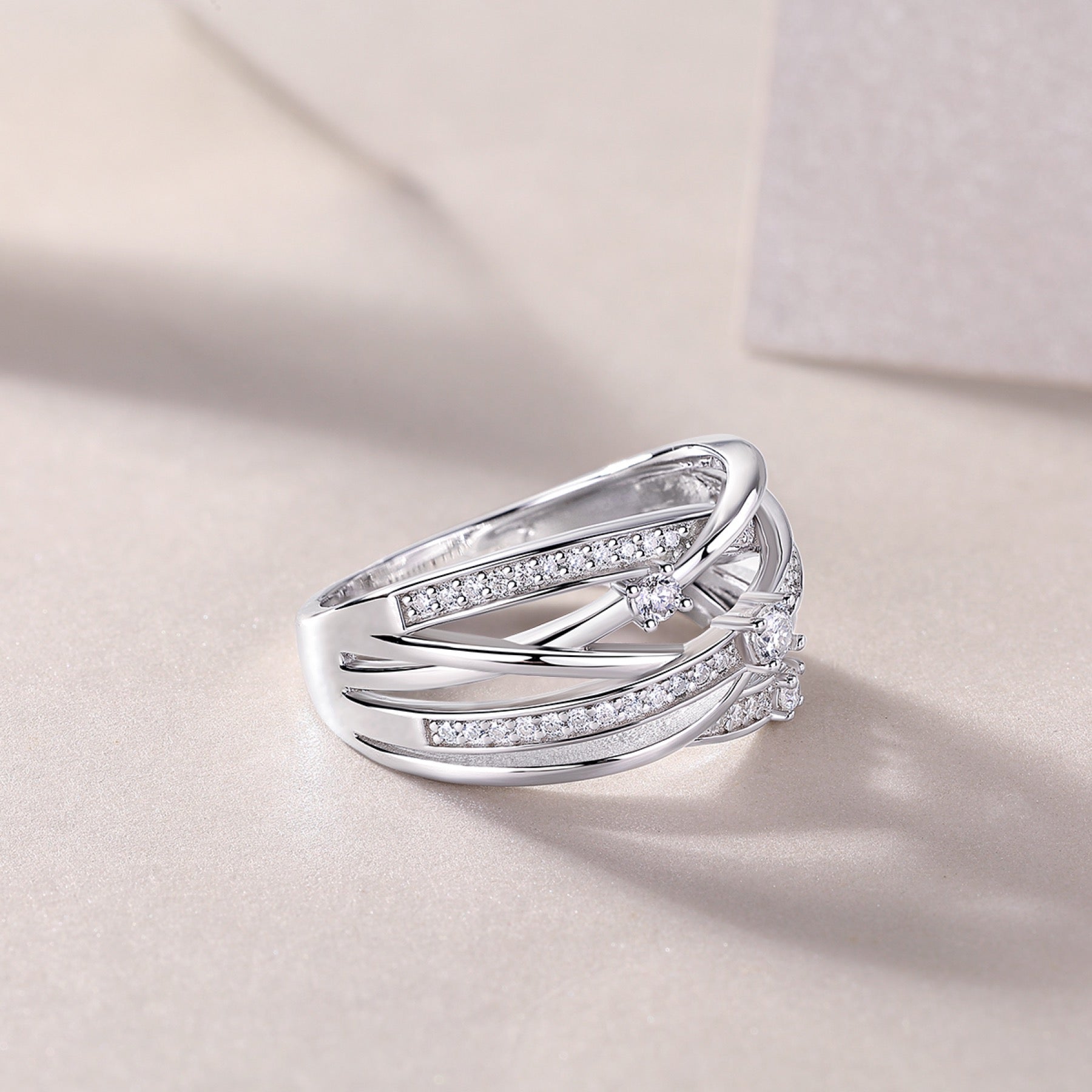 Radiate Moissanite Band Ring in Sterling Silver