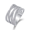 Social Moissanite Band Ring in Sterling Silver