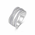 Strand Moissanite Band Ring in Sterling Silver