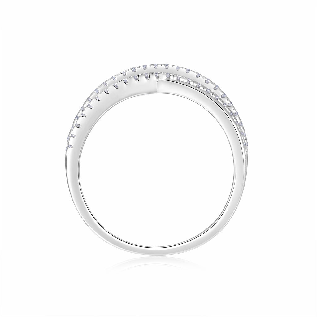 Strand Moissanite Band Ring in Sterling Silver