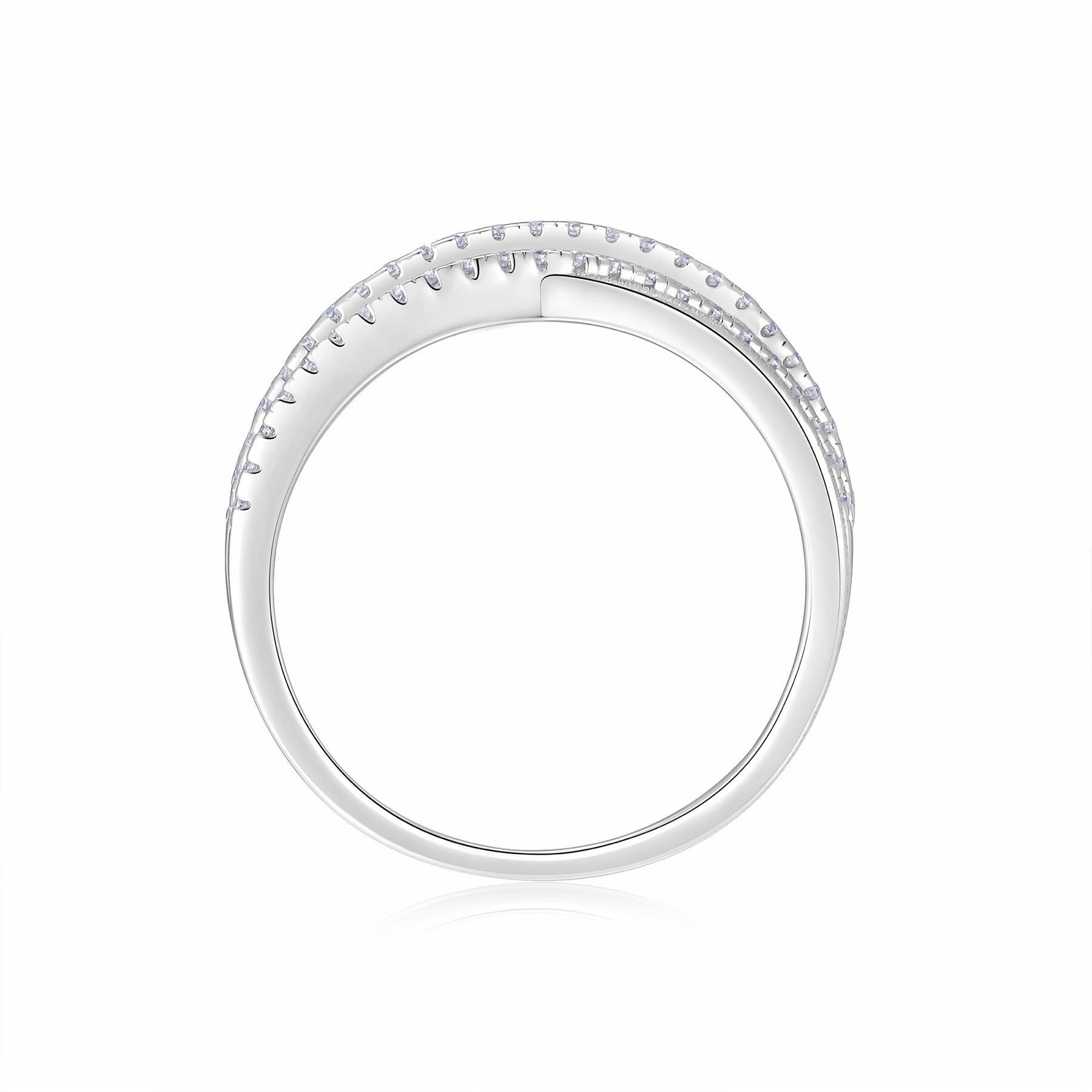 Strand Moissanite Band Ring in Sterling Silver