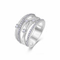 Coil Moissanite Band Ring in Sterling Silver