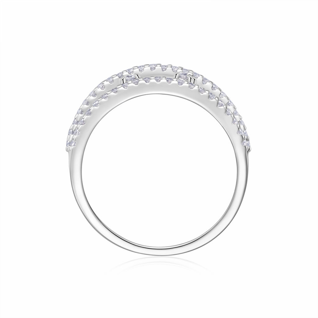 Coil Moissanite Band Ring in Sterling Silver
