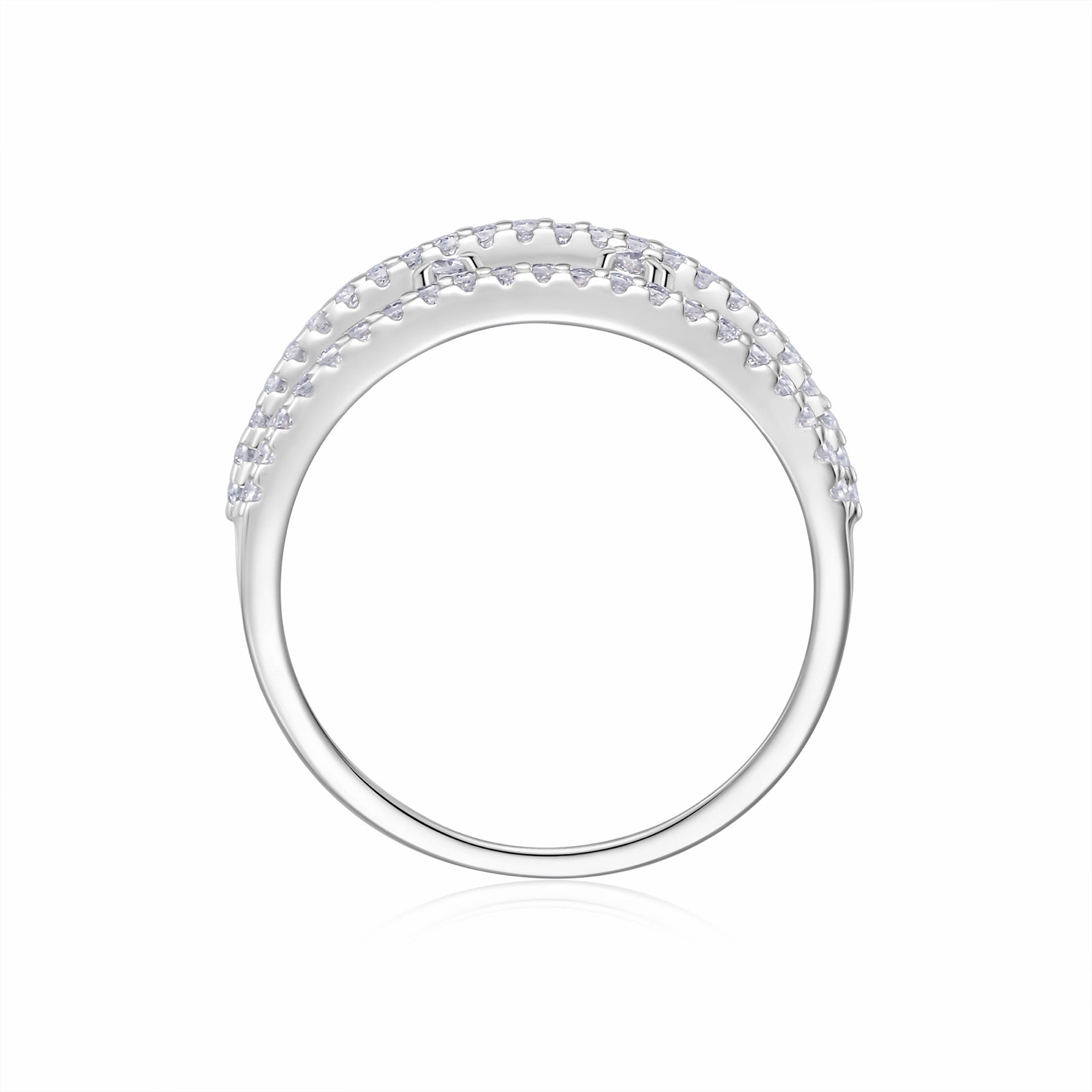 Coil Moissanite Band Ring in Sterling Silver