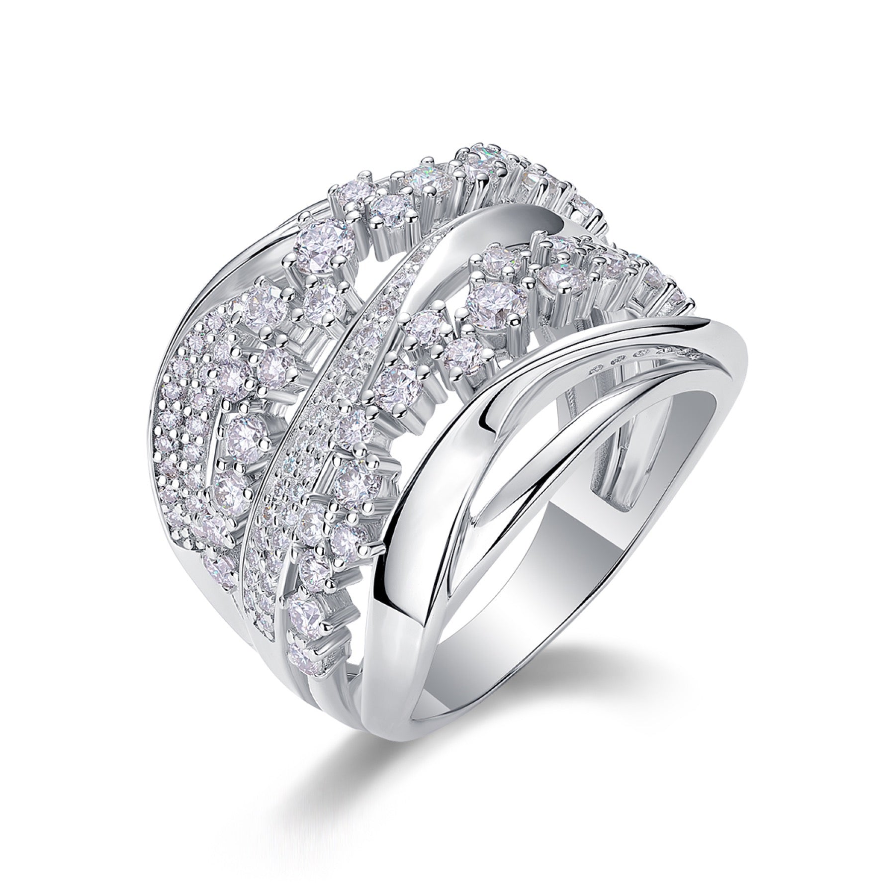 Bloomway Moissanite Band Ring in Sterling Silver