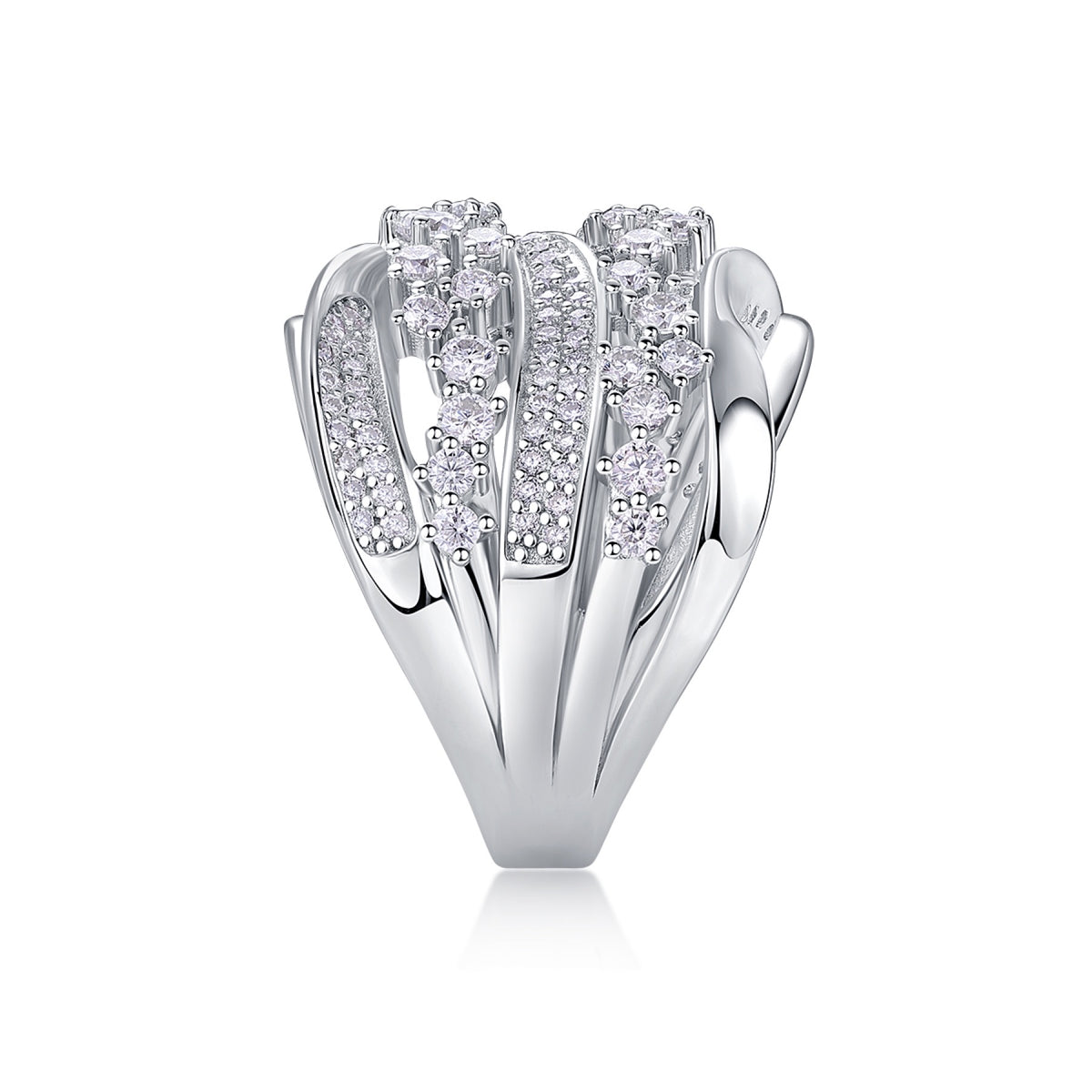 Bloomway Moissanite Band Ring in Sterling Silver