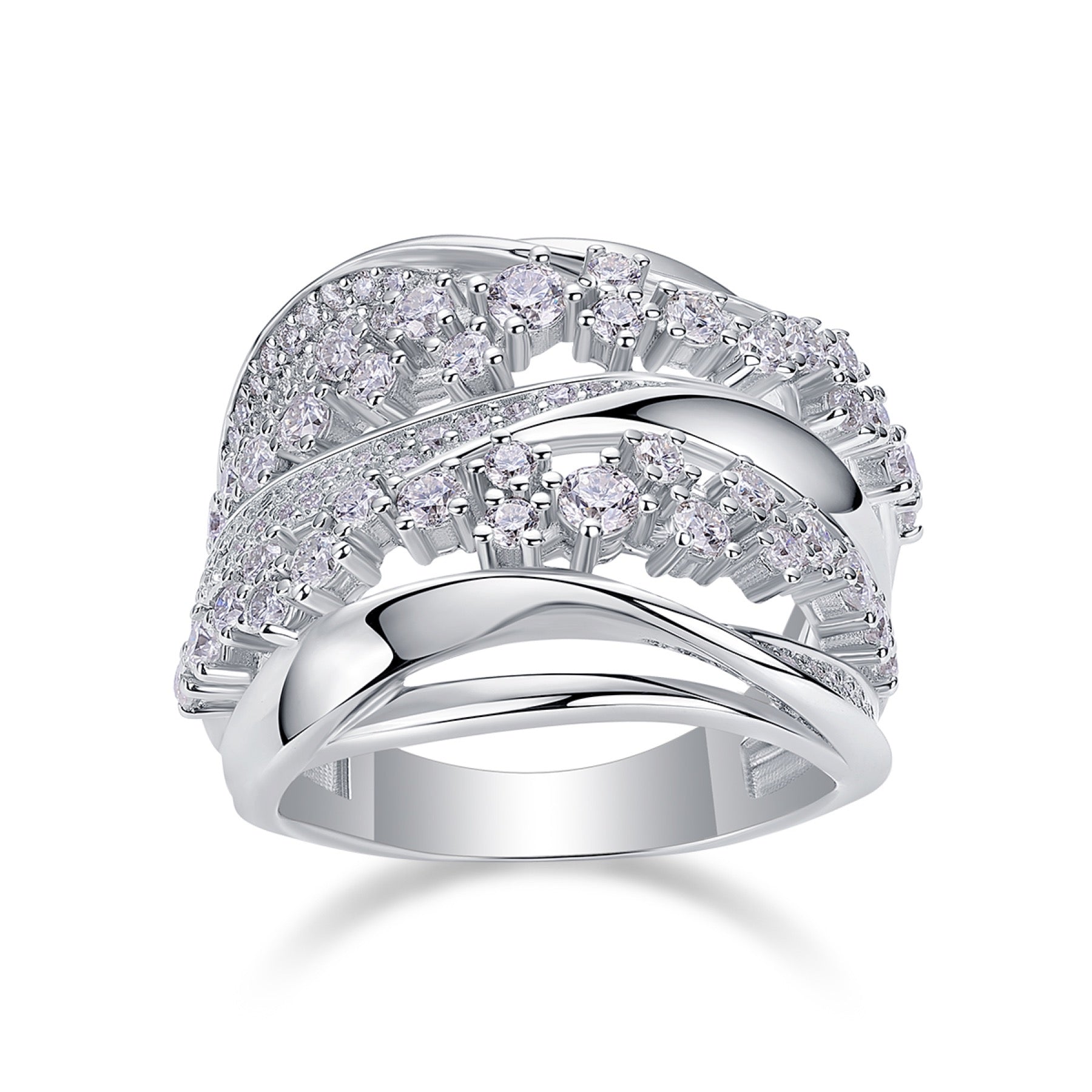 Bloomway Moissanite Band Ring in Sterling Silver