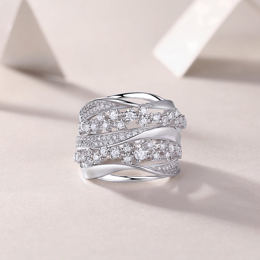 Bloomway Moissanite Band Ring in Sterling Silver