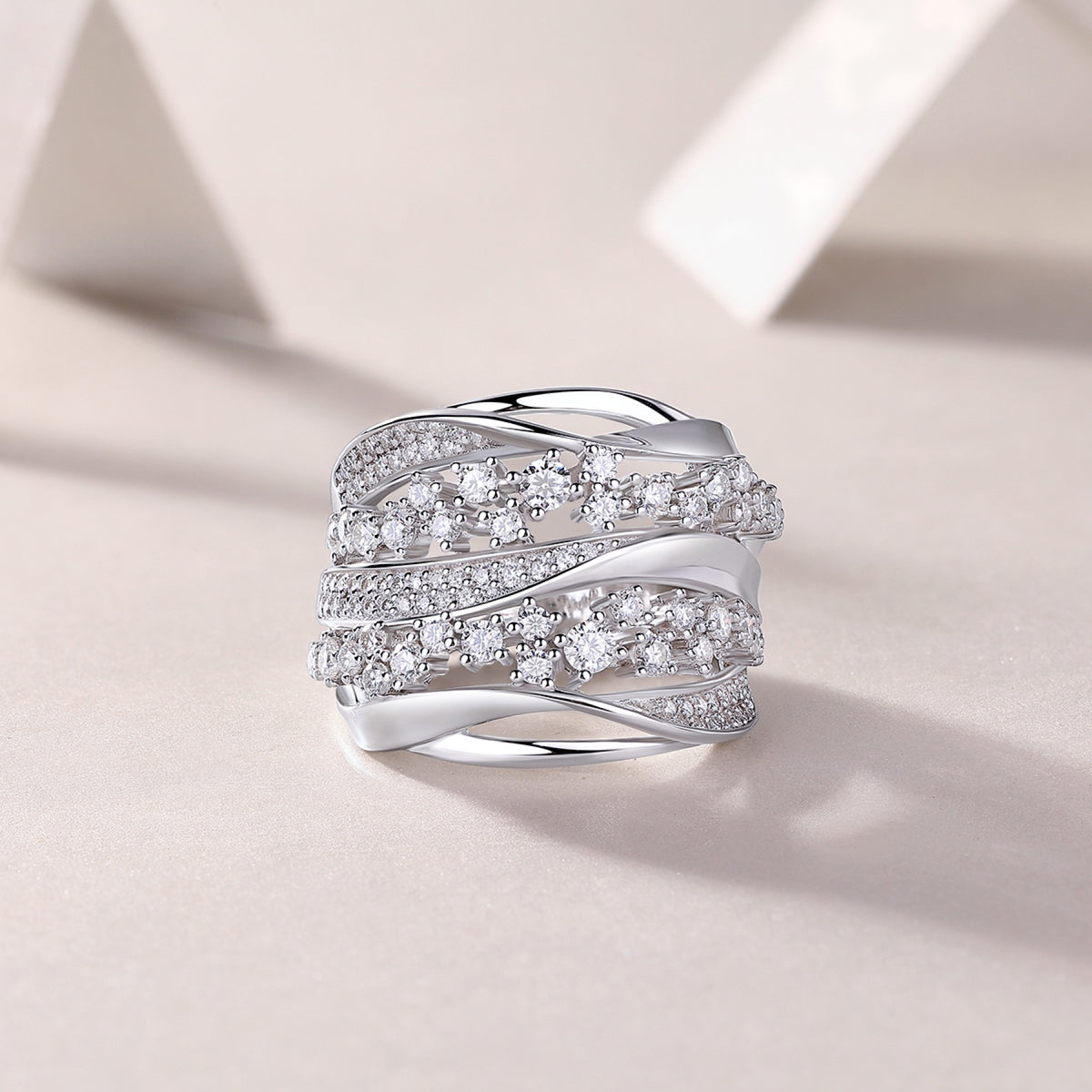 Bloomway Moissanite Band Ring in Sterling Silver