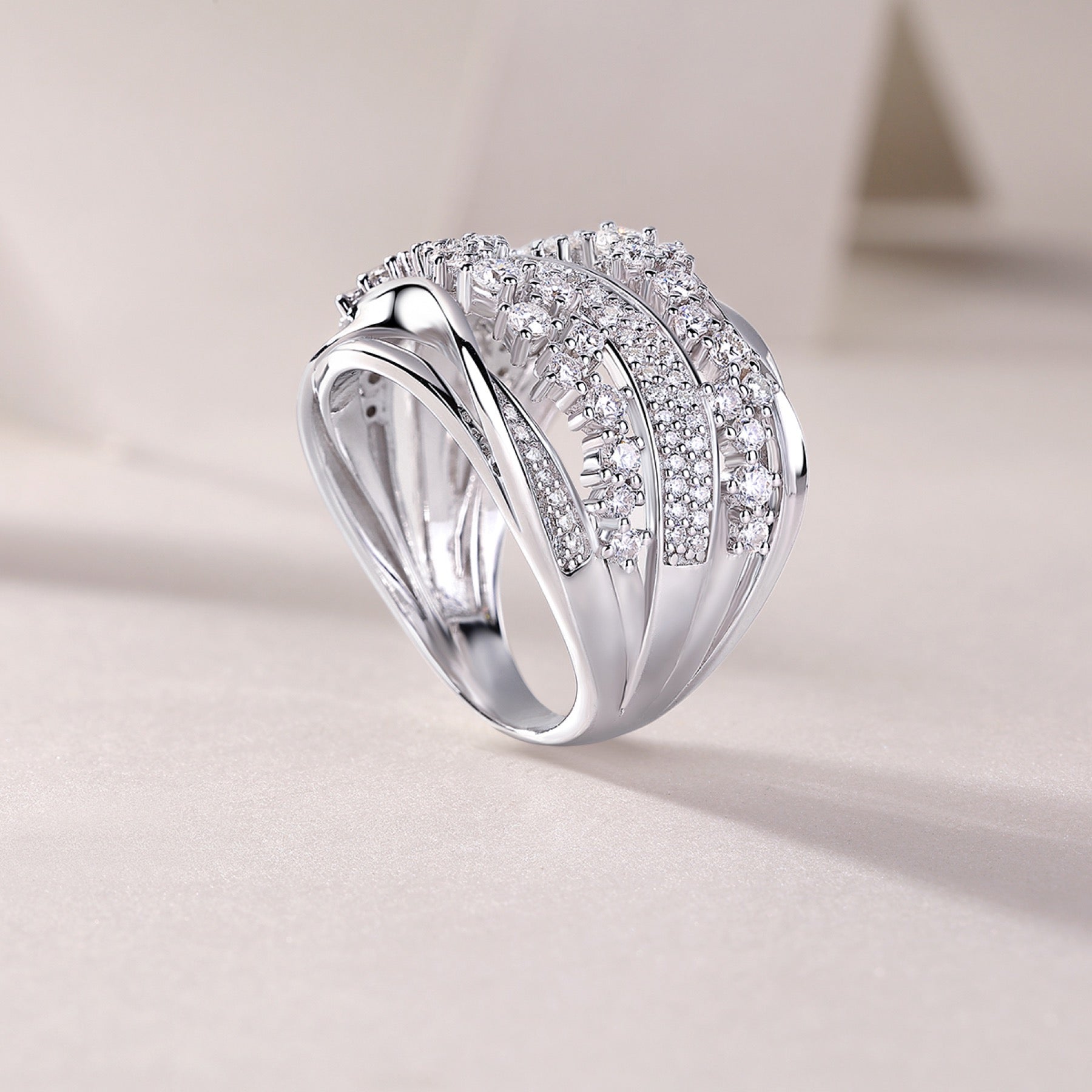 Bloomway Moissanite Band Ring in Sterling Silver