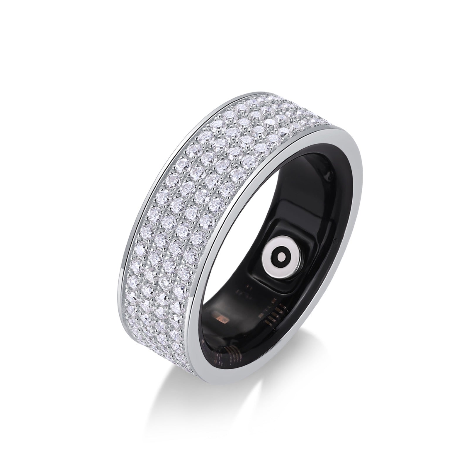 Nazar Moissanite Band Ring in Sterling Silver