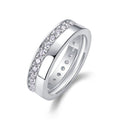 Rhomb Moissanite Eternity Band Ring in Sterling Silver