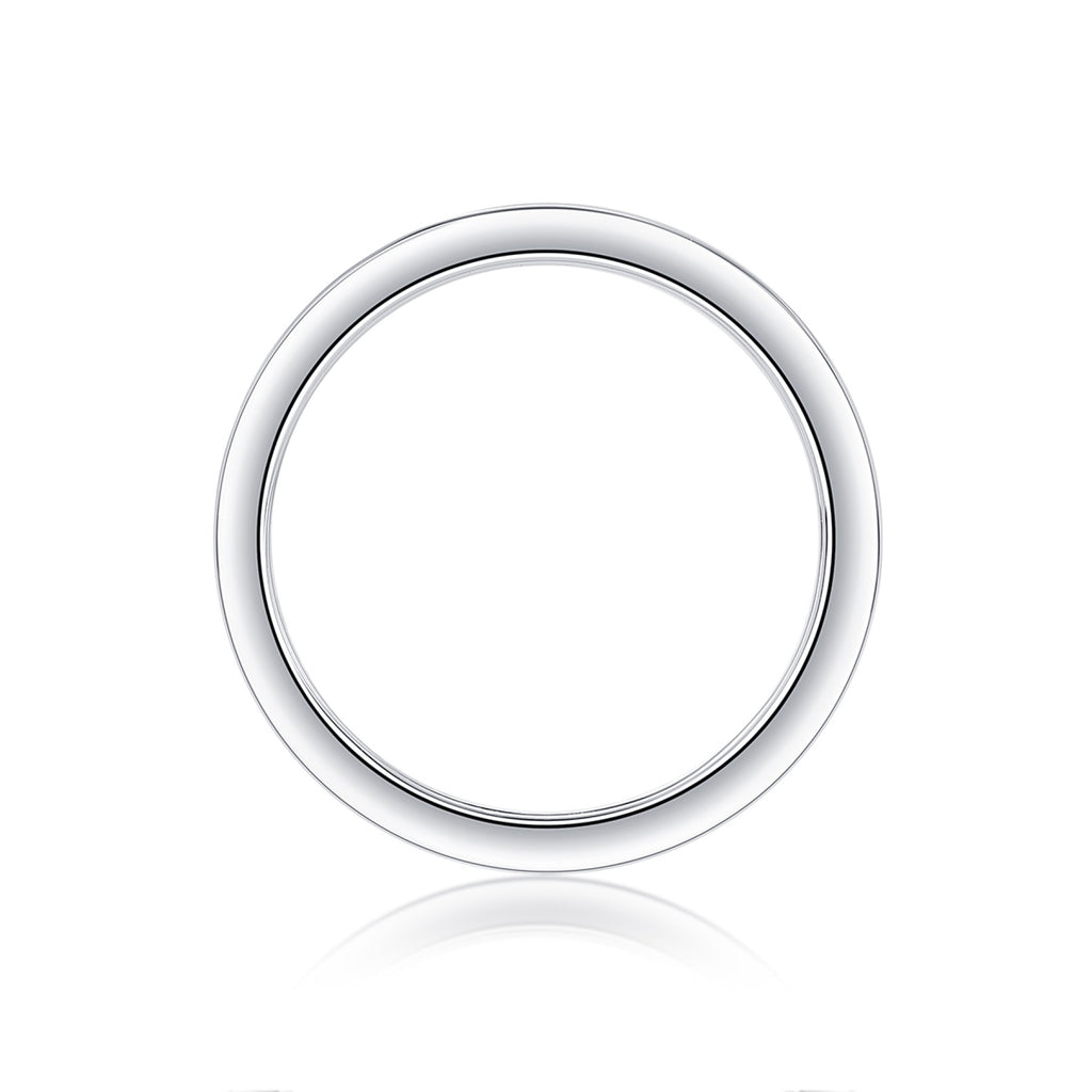 Rhomb Moissanite Eternity Band Ring in Sterling Silver
