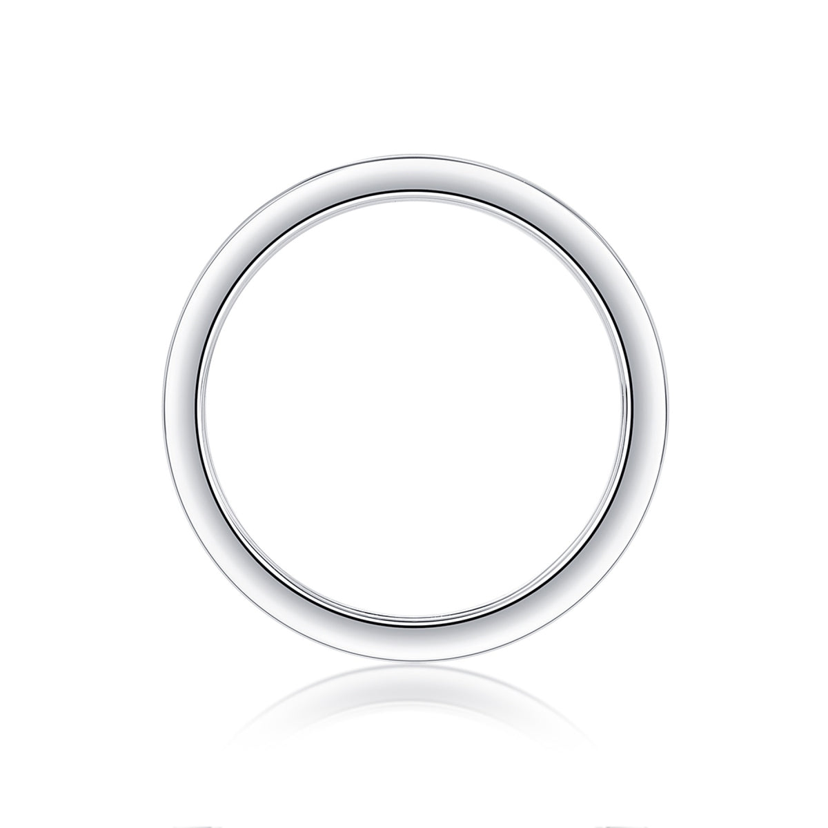 Rhomb Moissanite Eternity Band Ring in Sterling Silver