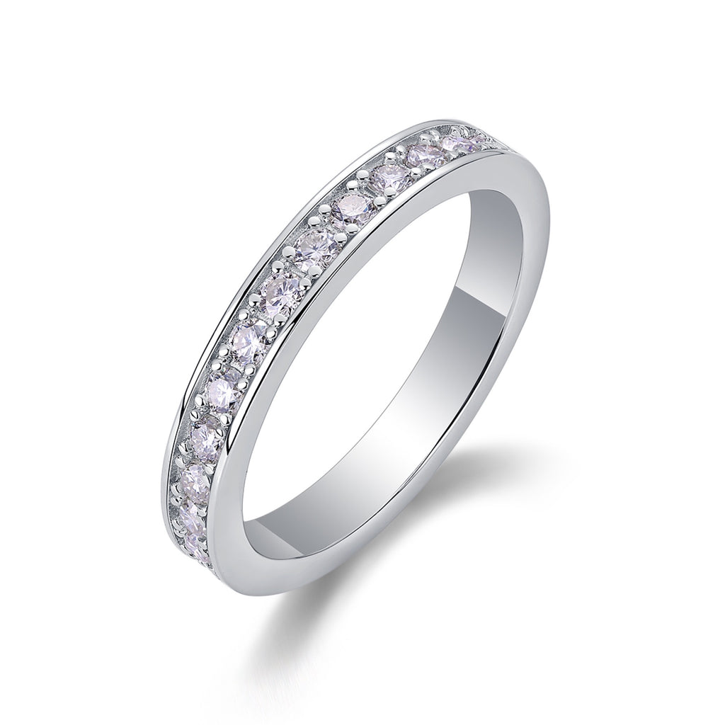 Nightsong Moissanite Eternity Band Ring in Sterling Silver