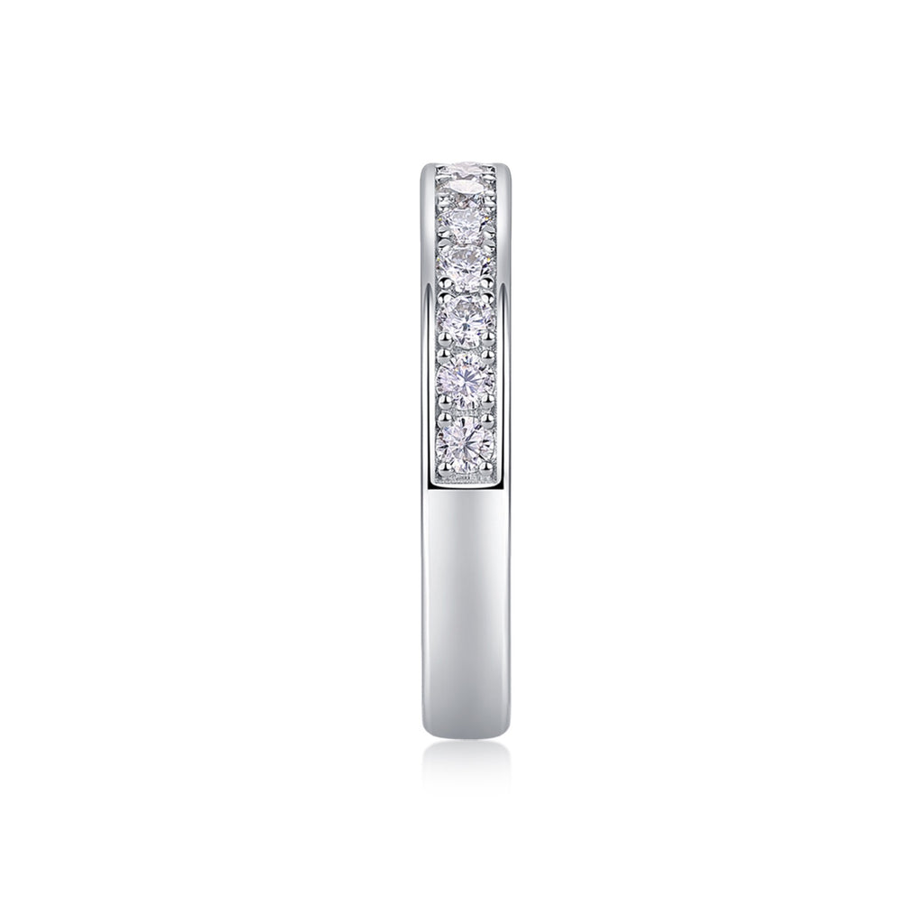 Nightsong Moissanite Eternity Band Ring in Sterling Silver