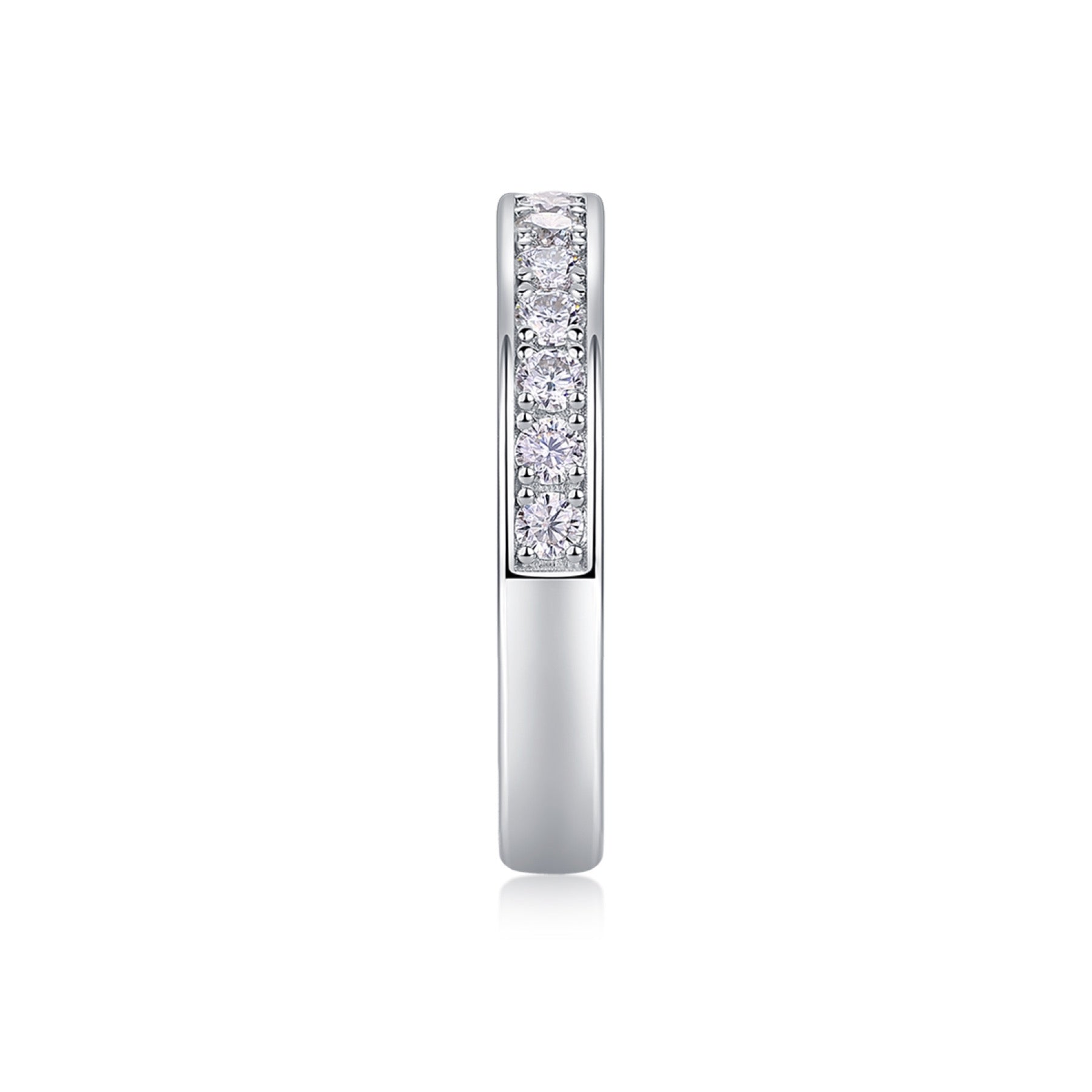 Nightsong Moissanite Eternity Band Ring in Sterling Silver
