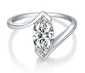 Marquise Marquise-Cut Moissanite Solitaire Ring in Sterling Silver
