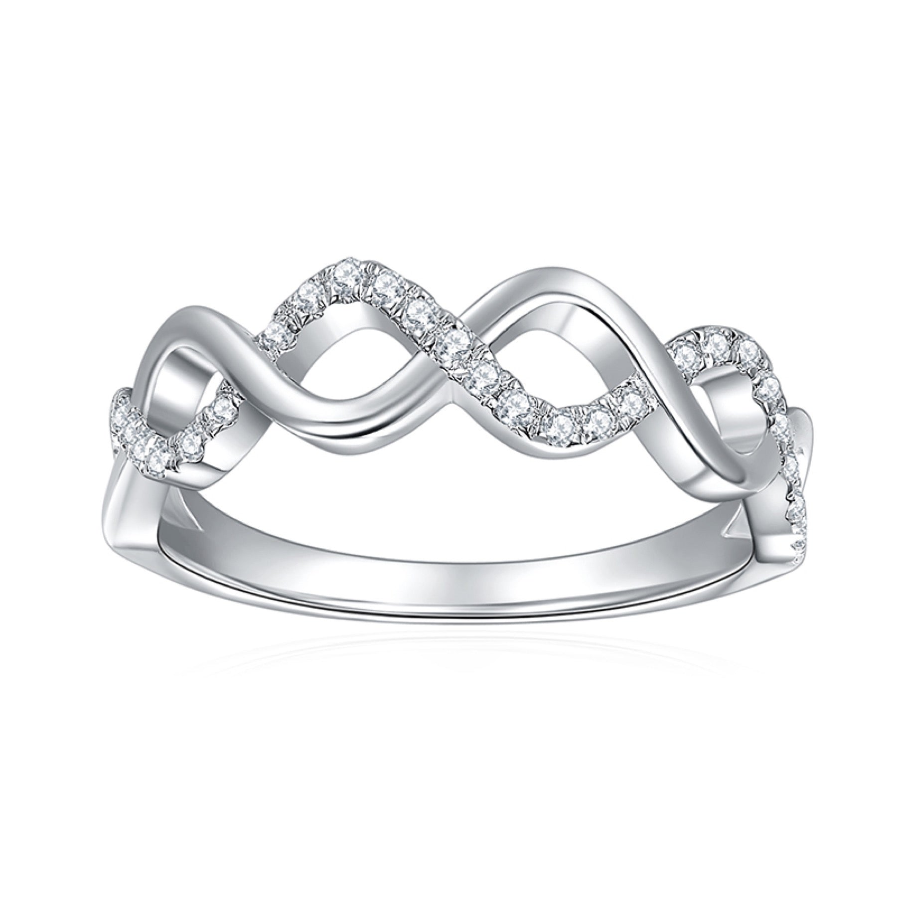 Undine Moissanite Band Ring in Sterling Silver