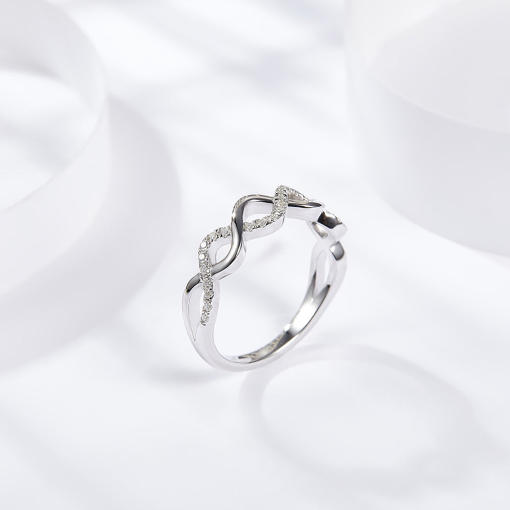Undine Moissanite Band Ring in Sterling Silver