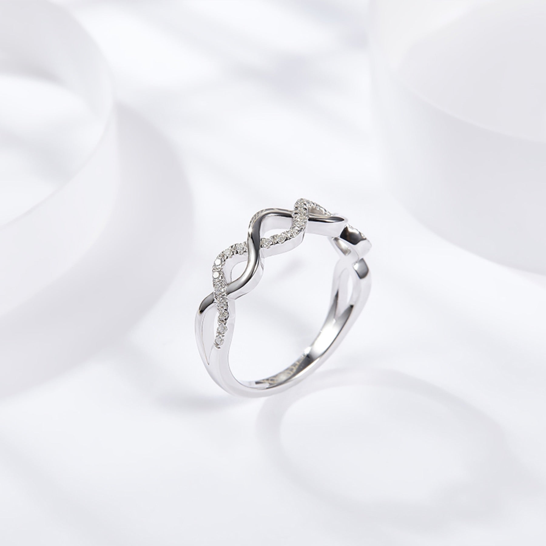 Undine Moissanite Band Ring in Sterling Silver