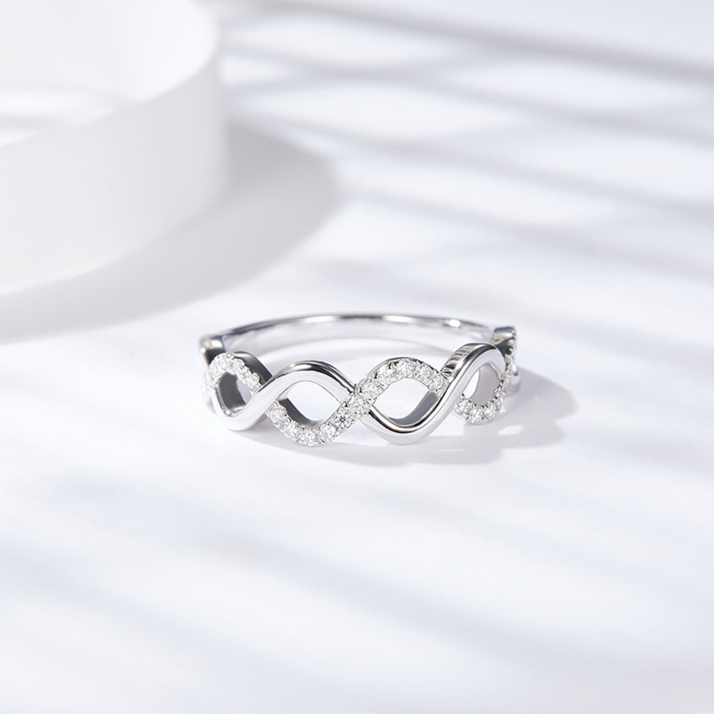 Undine Moissanite Band Ring in Sterling Silver