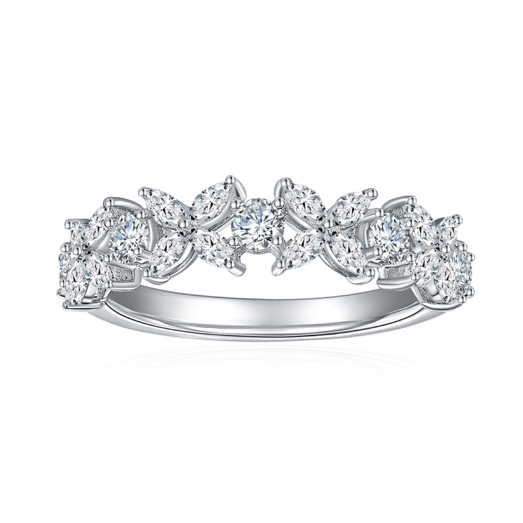 Ivy Moissanite Band Ring in Sterling Silver
