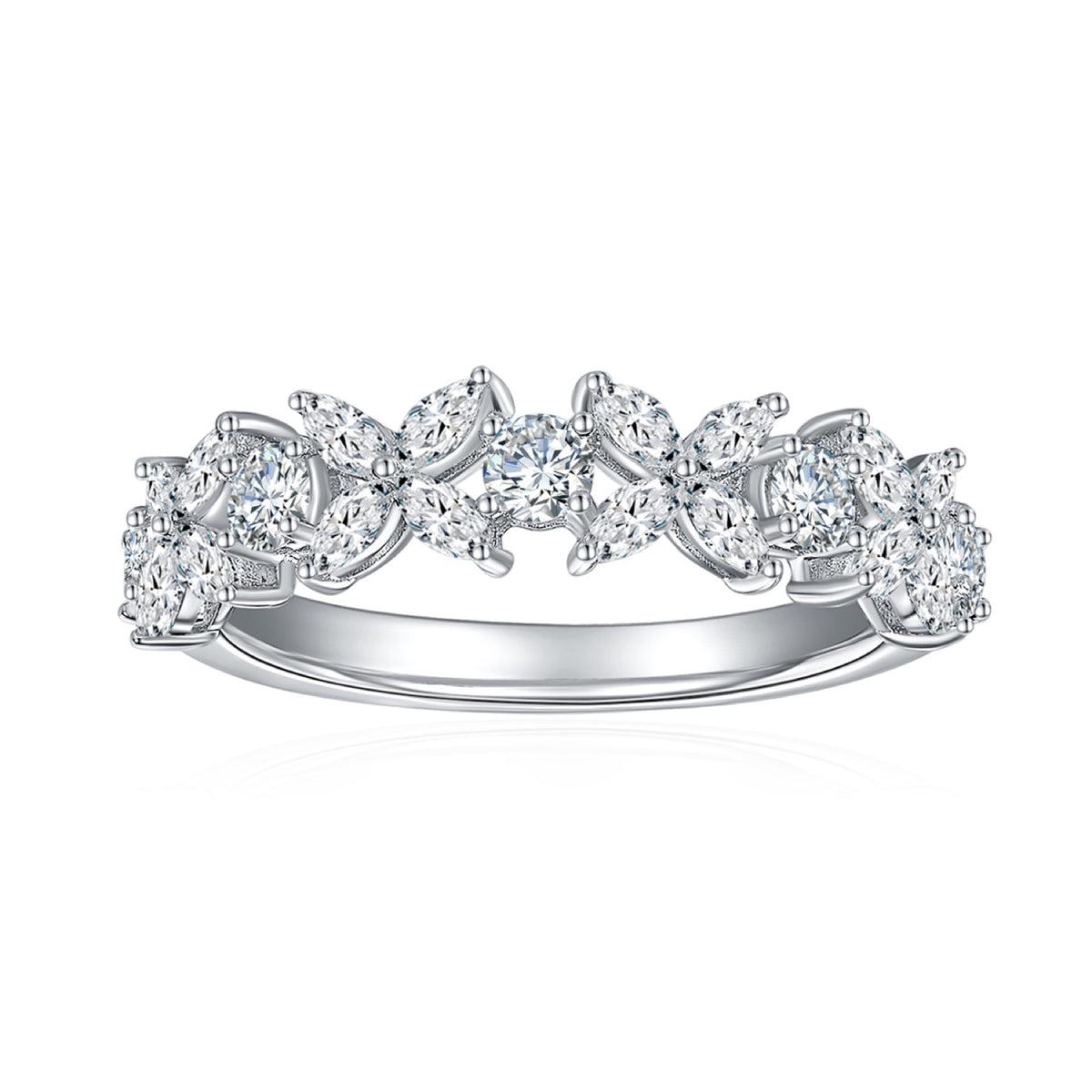 Ivy Moissanite Band Ring in Sterling Silver