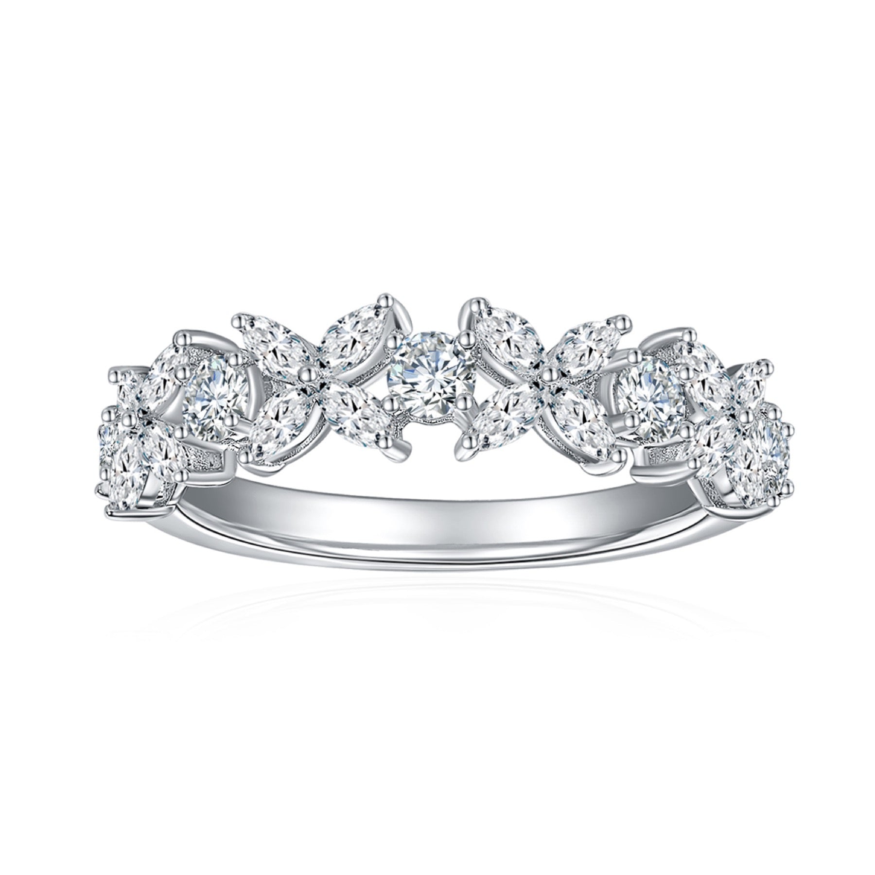 Ivy Moissanite Band Ring in Sterling Silver