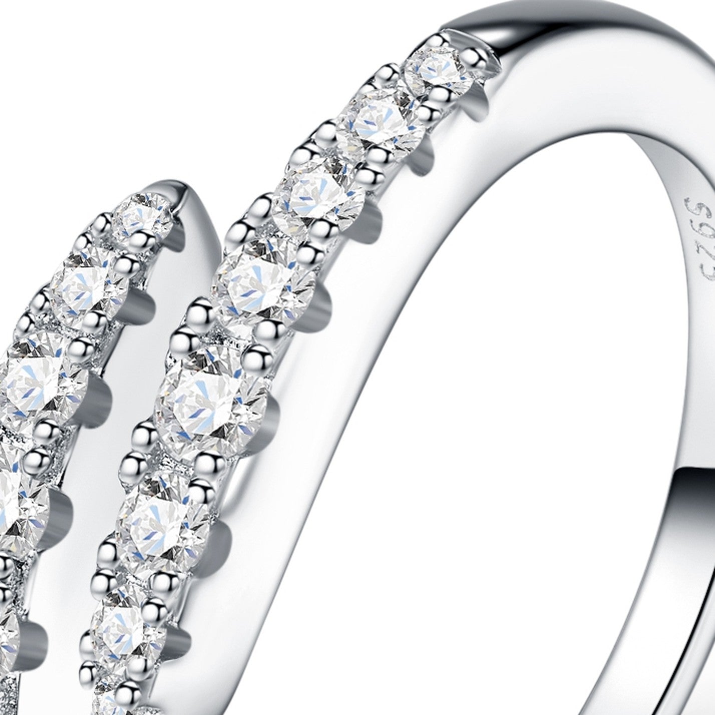 Lune Moissanite Band Ring in Sterling Silver — detail