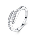 Lune Moissanite Band Ring in Sterling Silver