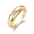Domo Moissanite Band Ring in Gold-Tone Sterling Silver