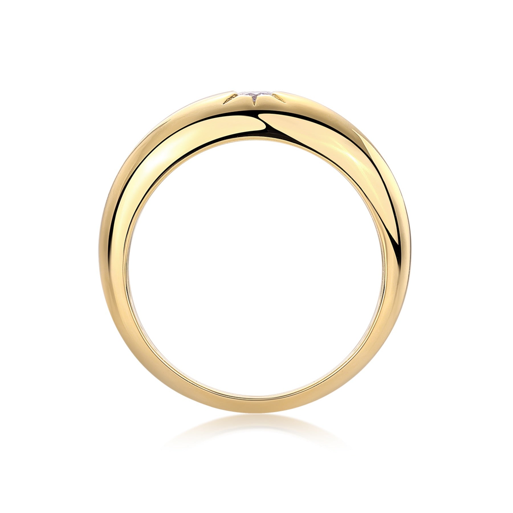Domo Moissanite Band Ring in Gold-Tone Sterling Silver