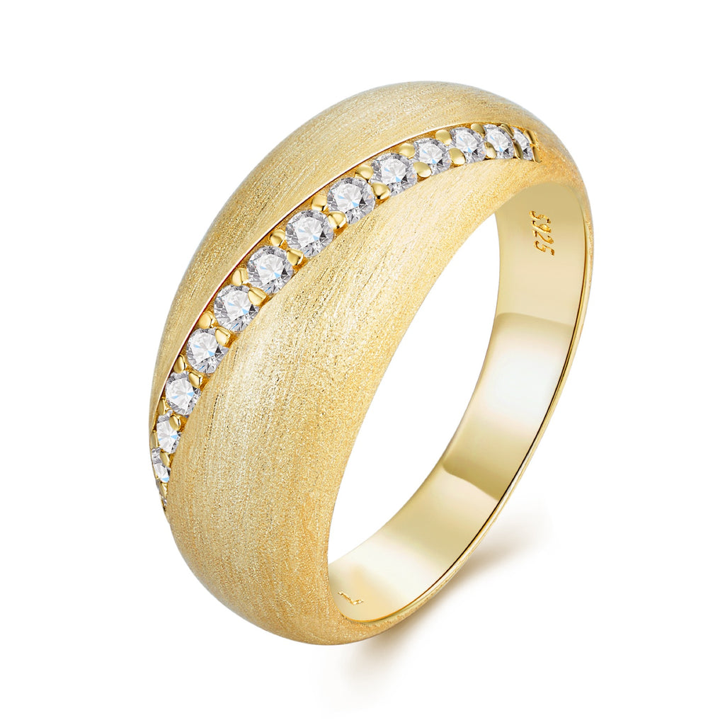 Barra Moissanite Band Ring in Gold-Tone Sterling Silver