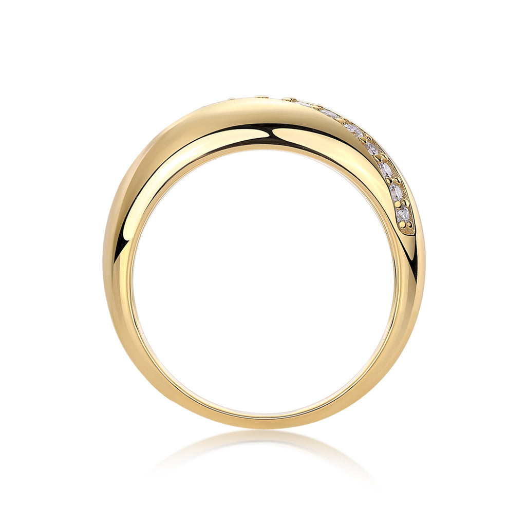 Barra Moissanite Band Ring in Gold-Tone Sterling Silver