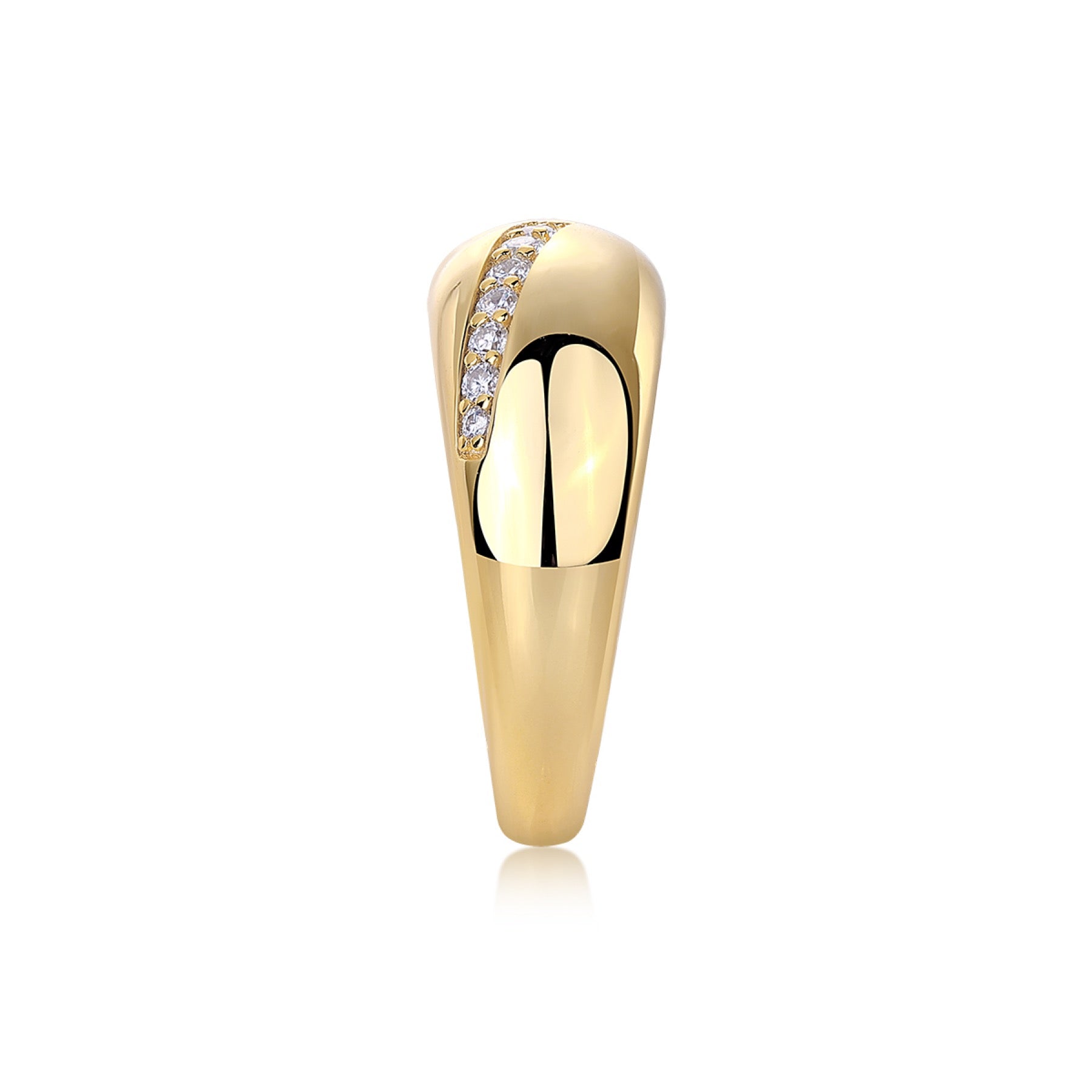Barra Moissanite Band Ring in Gold-Tone Sterling Silver