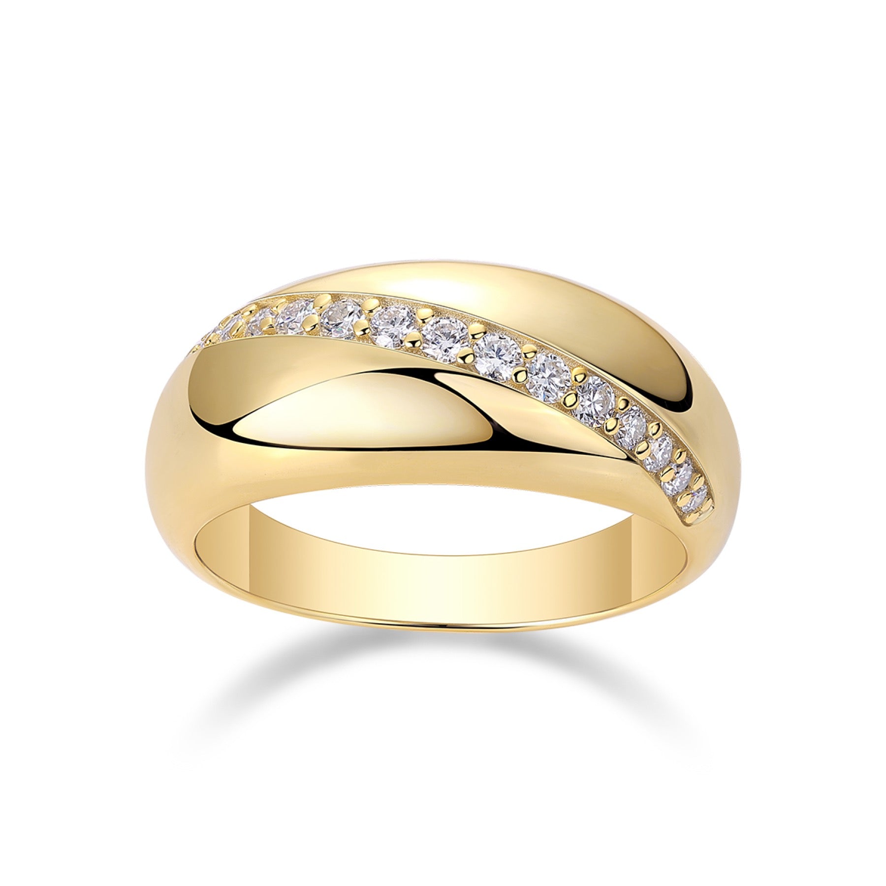 Barra Moissanite Band Ring in Gold-Tone Sterling Silver