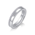 Twinring Moissanite Band Ring in Sterling Silver