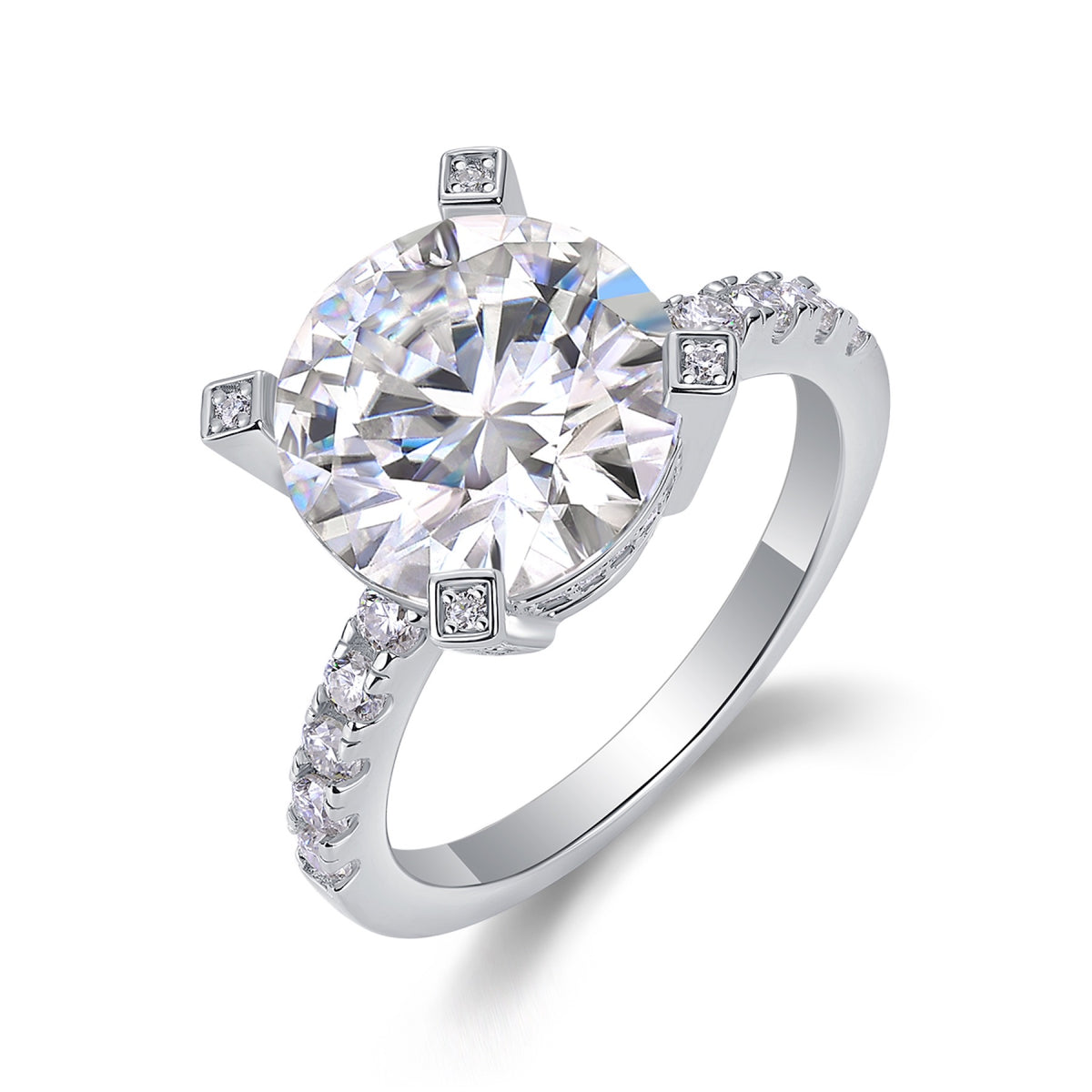 Splendor 5 Carat Moissanite Solitaire Ring in Sterling Silver